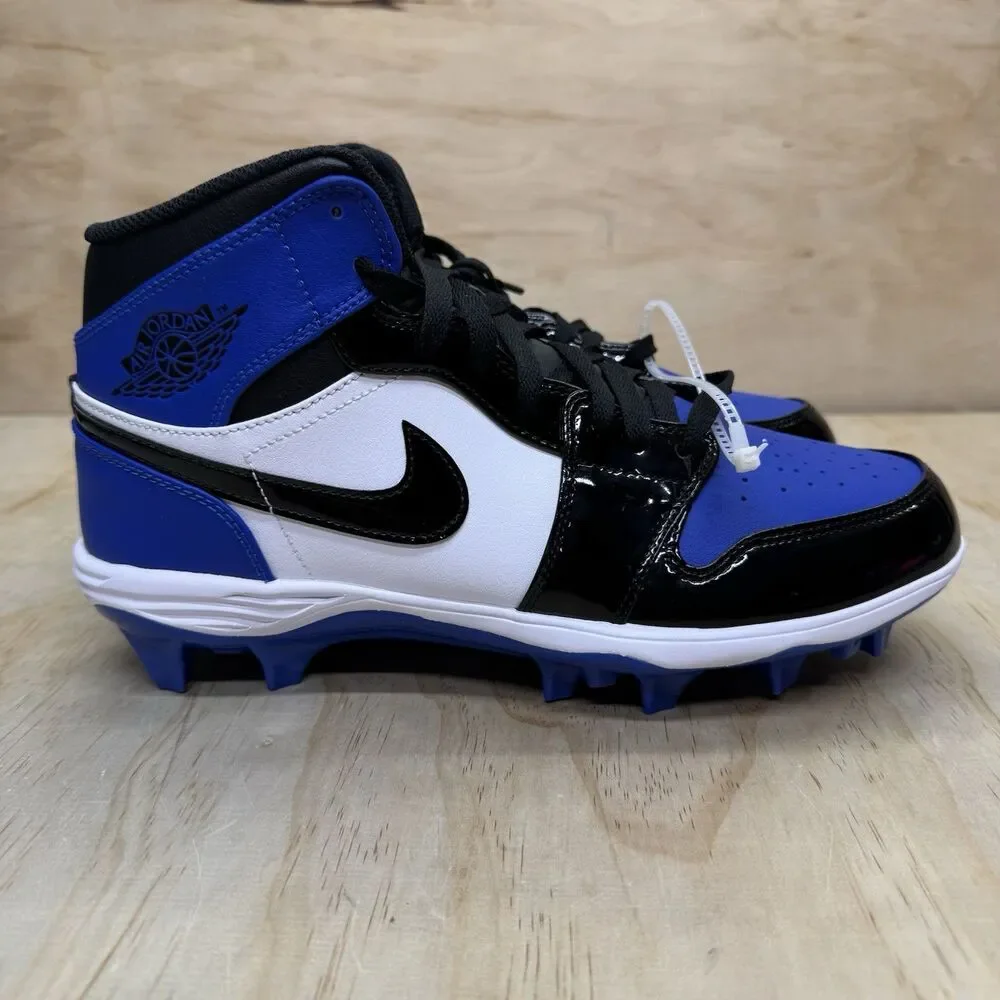NEW Jordan 1 Mid TD Game Royal Football Cleats Blue Black Mens Sz 10 FJ6805-401